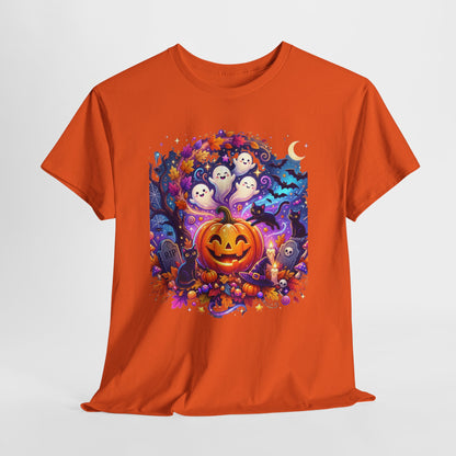 Halloween Pumpkin & Ghosts T-Shirt — Cute Spooky Jack-O'-Lantern Tee