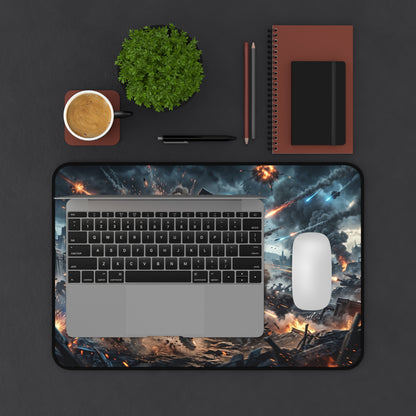 Futuristic Soldier Gaming Desk Mat — Sci‑Fi Battle Scene Mouse Pad