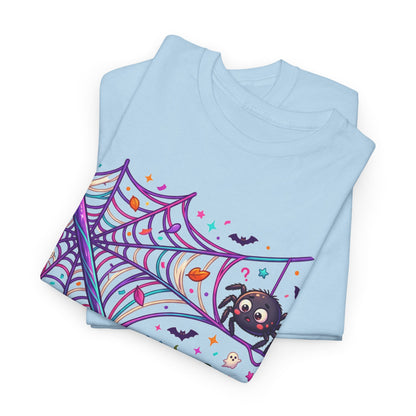 Pumpkin Spider Web Halloween T‑Shirt — Cute Spooky Pumpkin Cartoon Tee