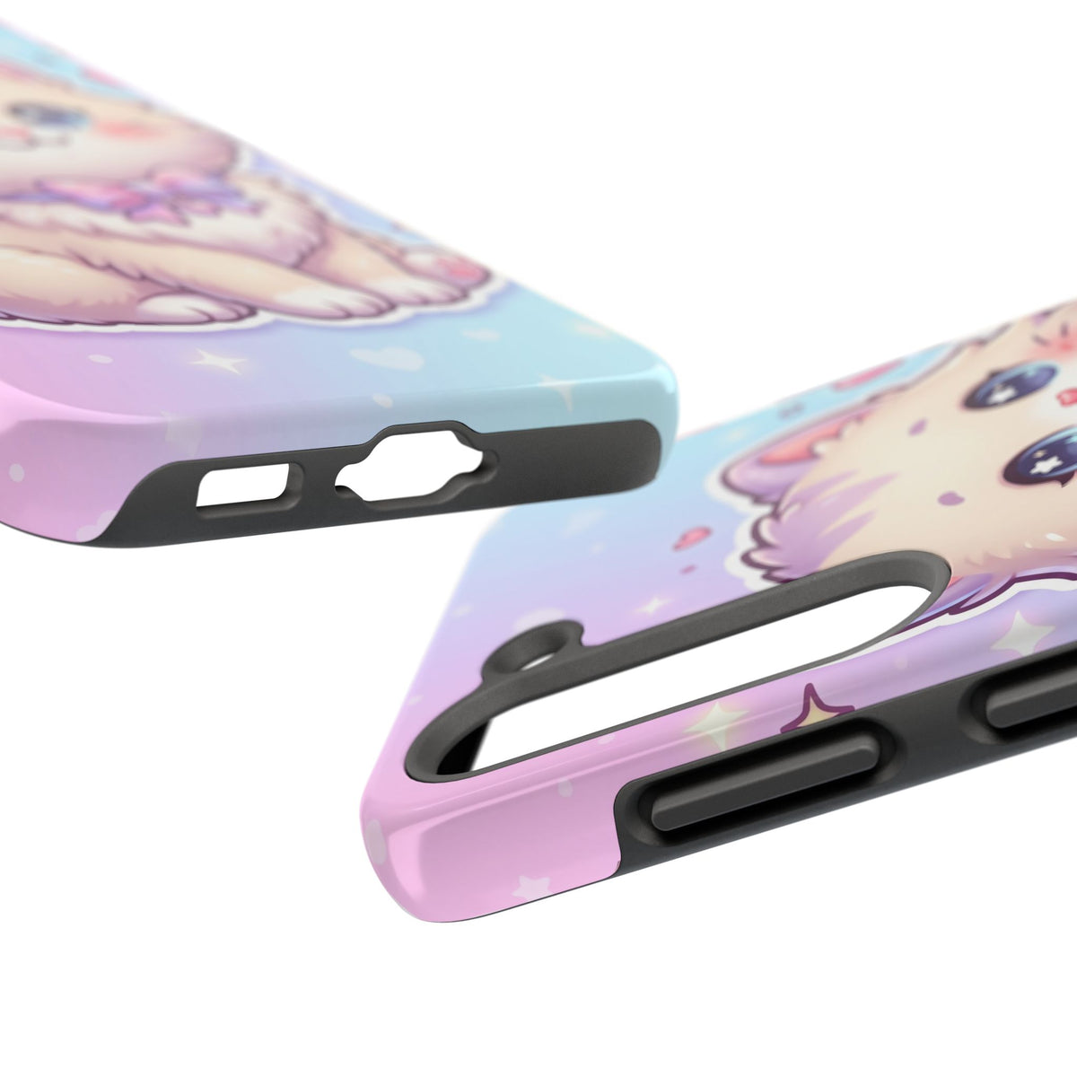 Cute Pastel Kawaii Kitten Tough Phone Case — Cute Cat with Bow Protective Cover