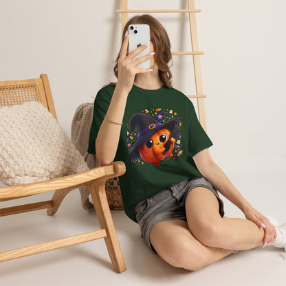 Pumpkin Witch T-Shirt — Cute Halloween Jack-o'-Lantern with Witch Hat