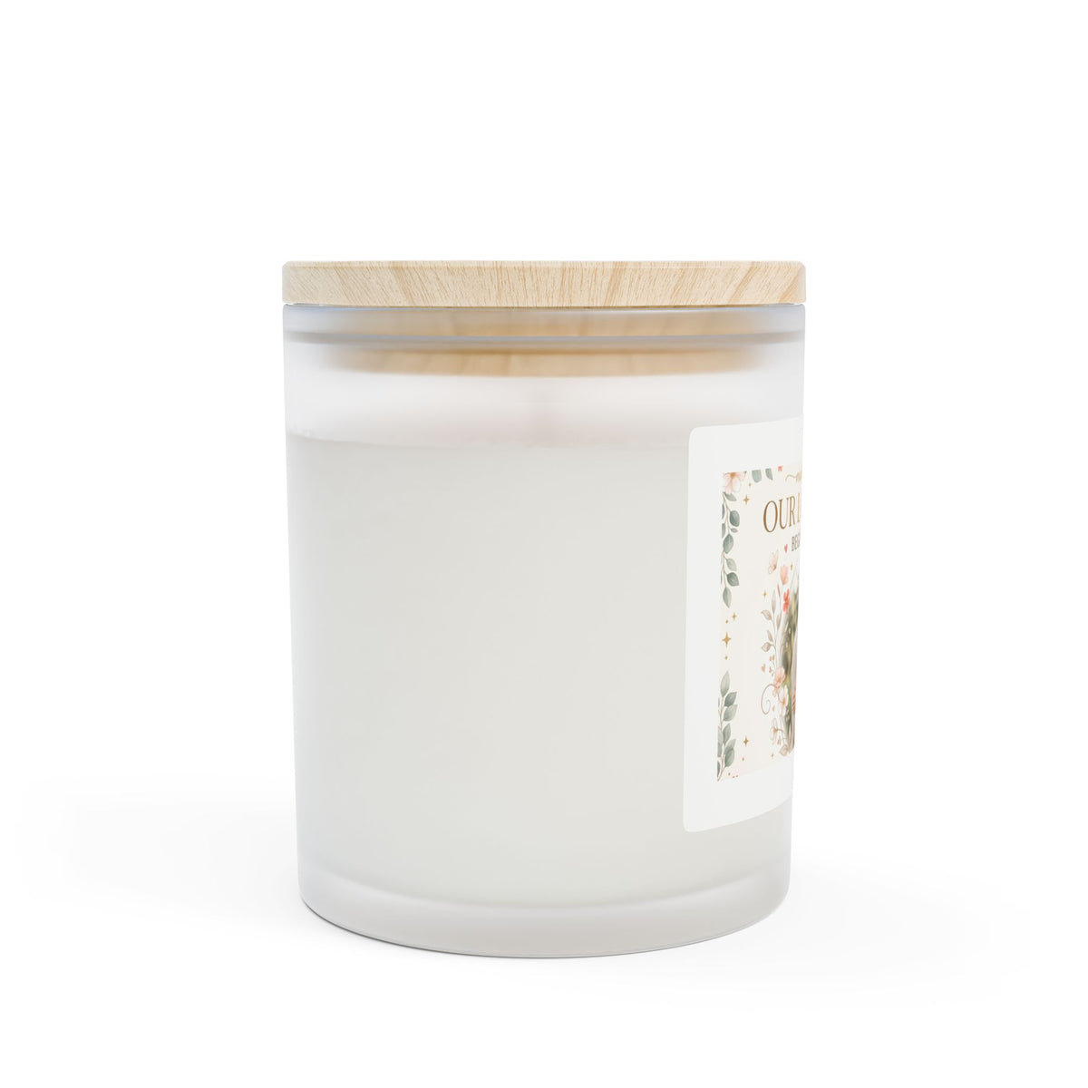 Our Love Story Personalized Frosted Glass Candle – 11oz Romantic Photo Candle