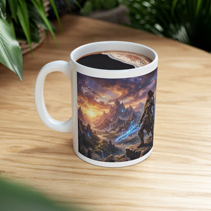 Fantasy Warrior Ceramic Mug – Epic Medieval Adventure Coffee Cup