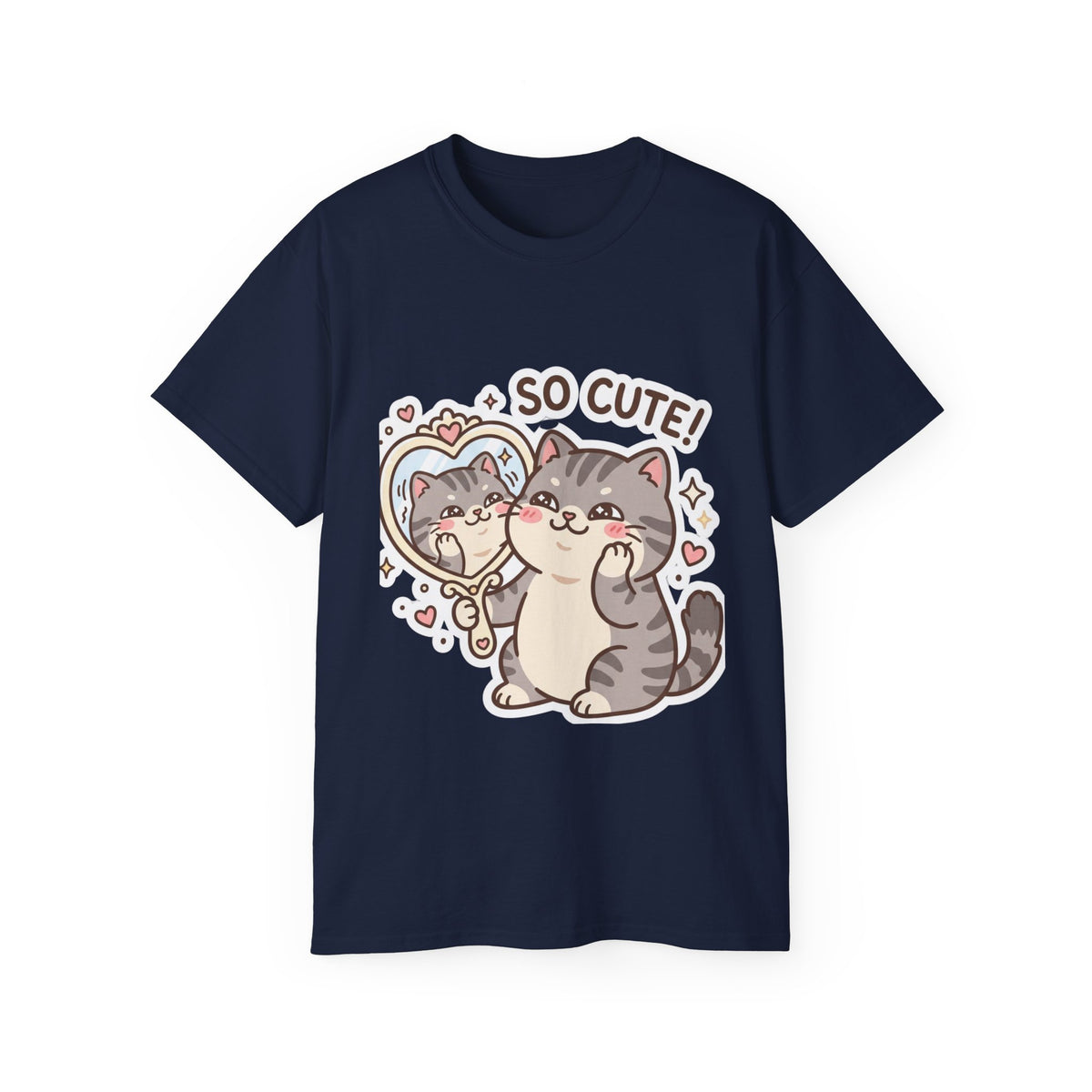 Cute Cat Mirror Tee - "So Cute!" Kawaii Cat T-Shirt