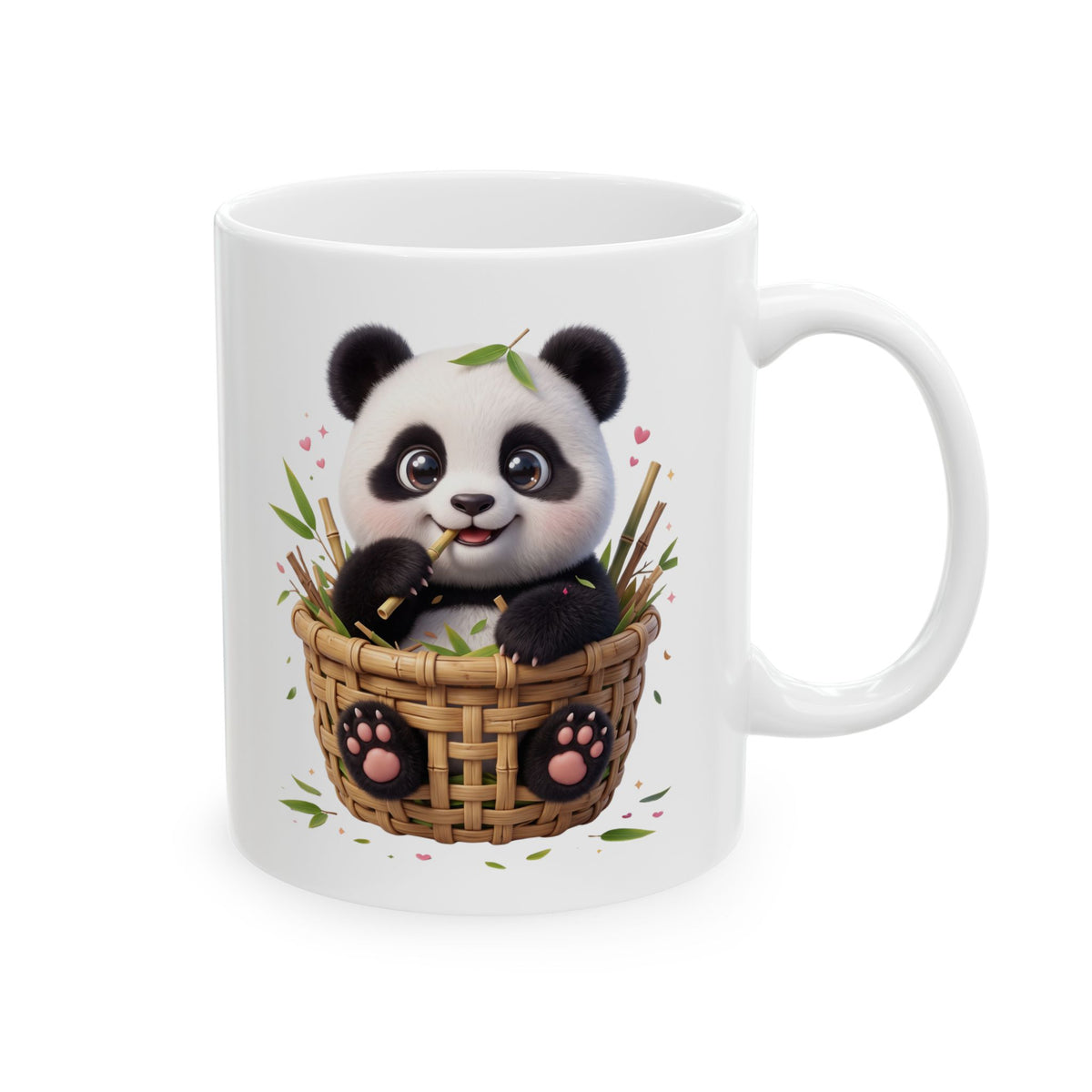 Whimsical Floral Animal Ceramic Mug