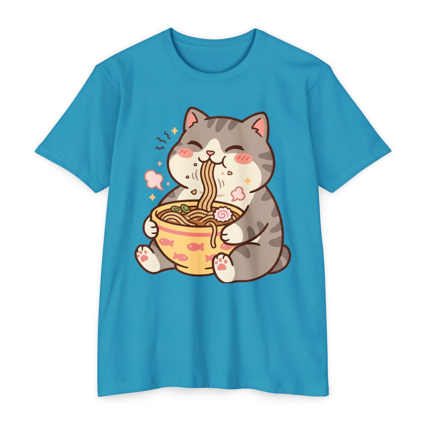 Cute Cat Eating Ramen T-Shirt