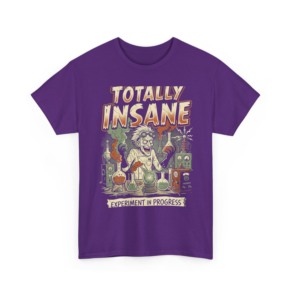 Totally Insane Graphic Tee — Retro Mad Scientist Horror Shirt