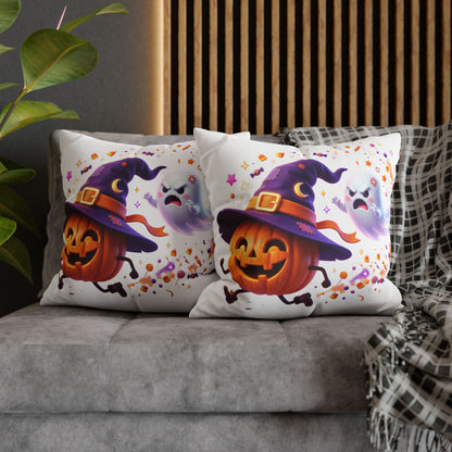 Halloween Pumpkin & Ghost Pillowcase — Cute Spooky Decorative Throw Pillow