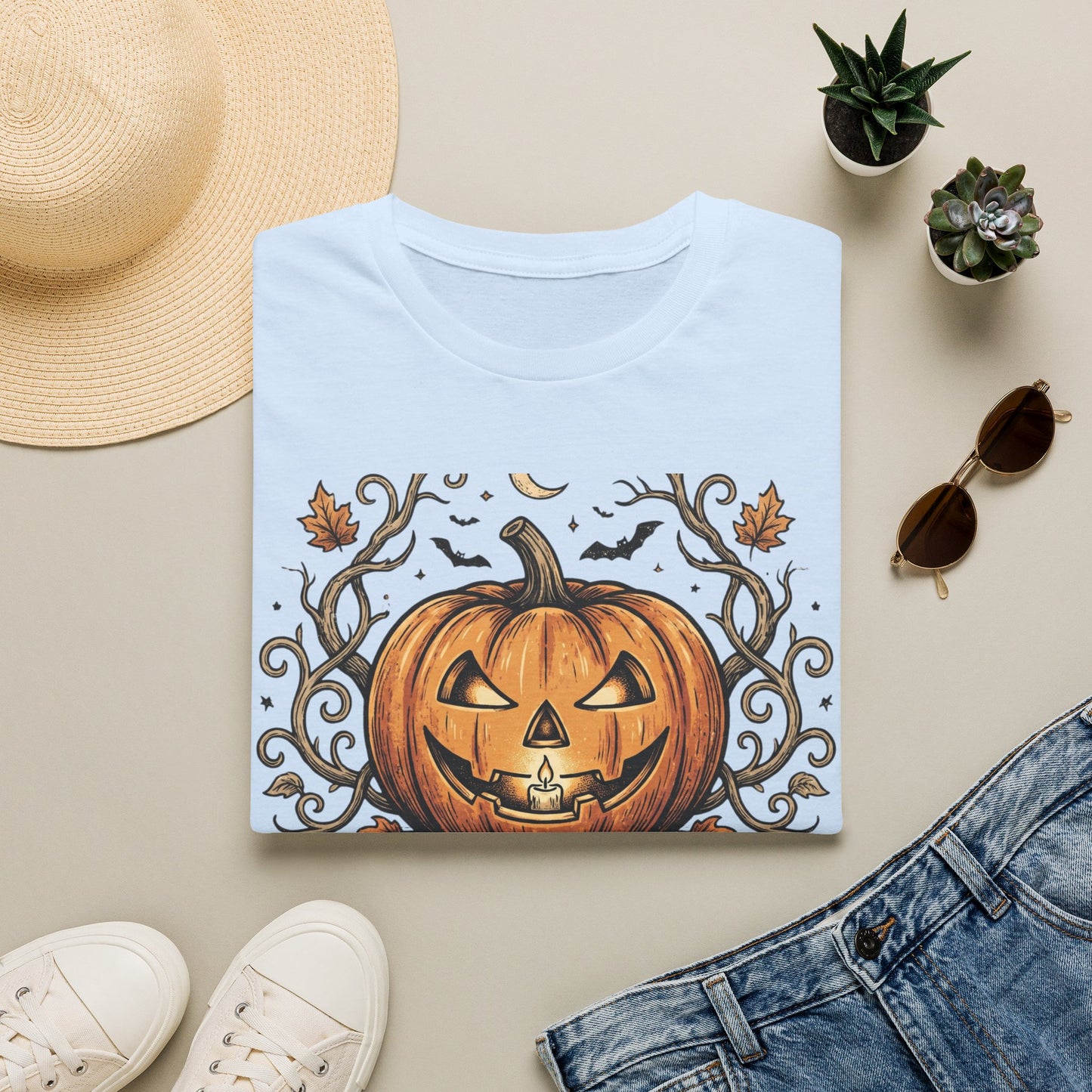 Halloween Pumpkin T-Shirt — Haunted Harvest "Halloween Nights" Graphic Tee