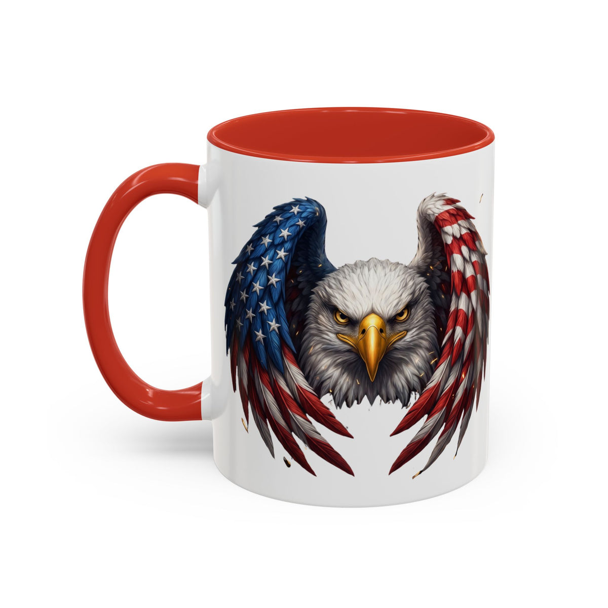 American Flag Eagle Coffee Mug – Patriotic Bald Eagle Accent Mug (11/15 oz)