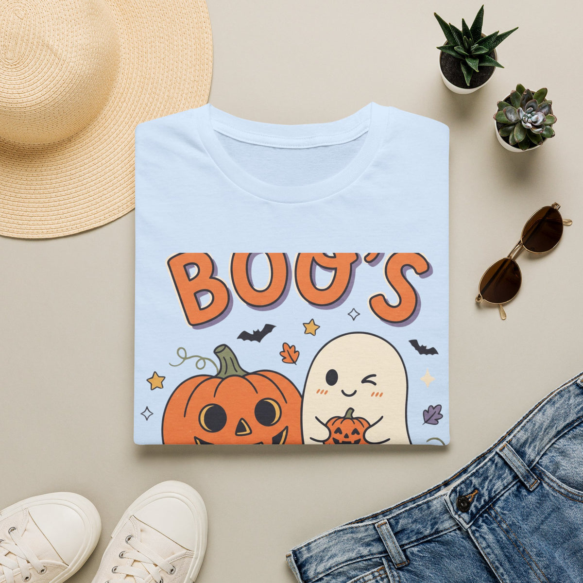 Halloween Ghost & Pumpkin T-Shirt — "Boo's Spooky Squad" Cute Halloween Tee