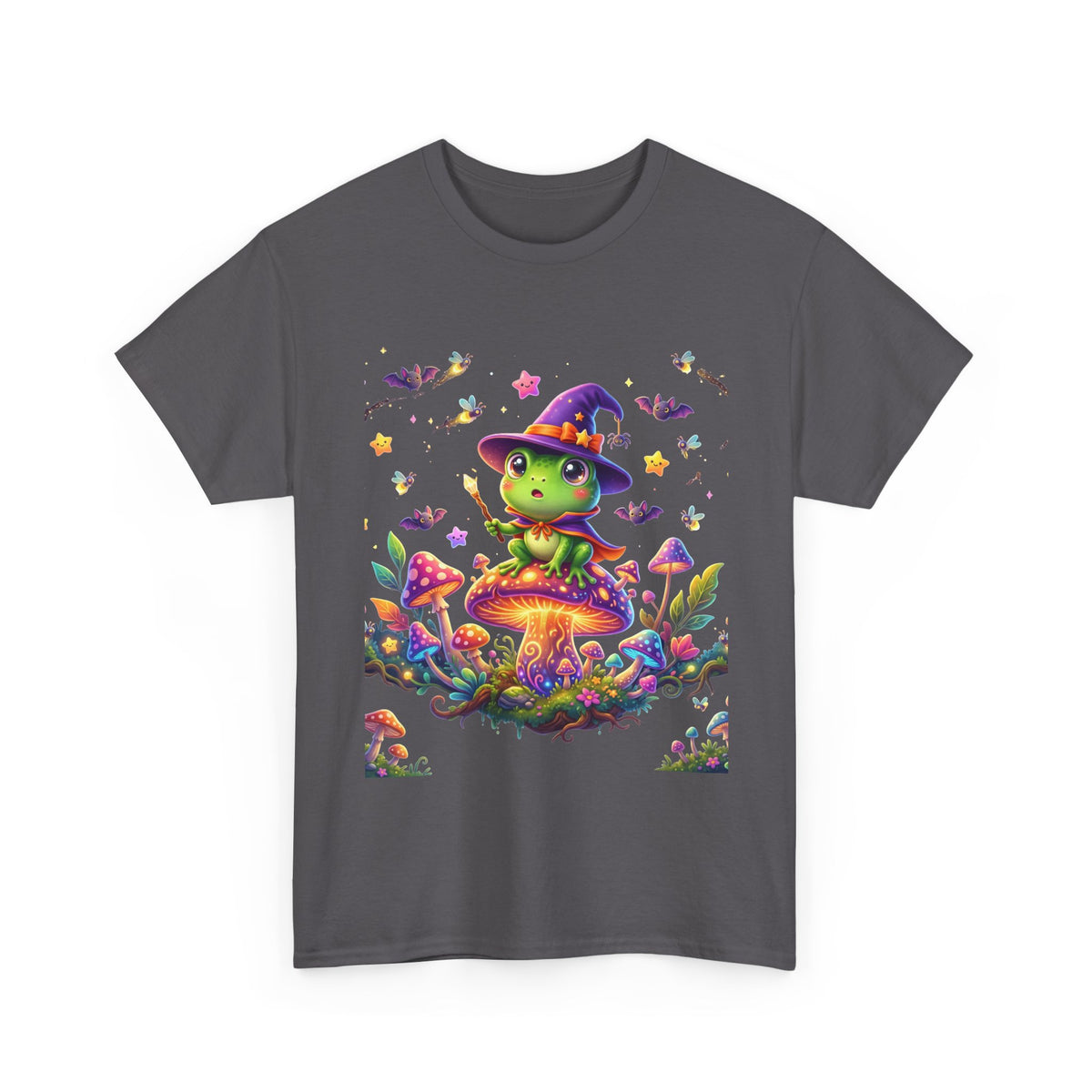 Cute Witch Frog T‑Shirt — Magical Mushroom Halloween Tee