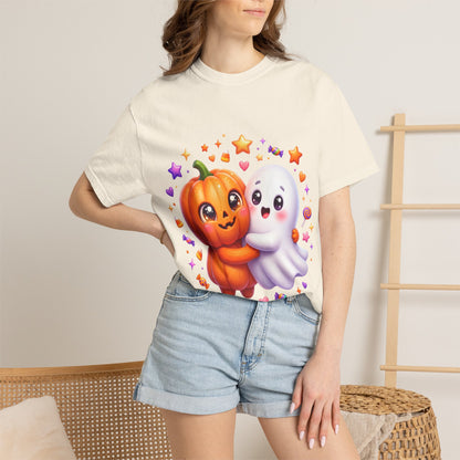 Halloween Pumpkin & Ghost T-Shirt — Cute Spooky Friends Graphic Tee