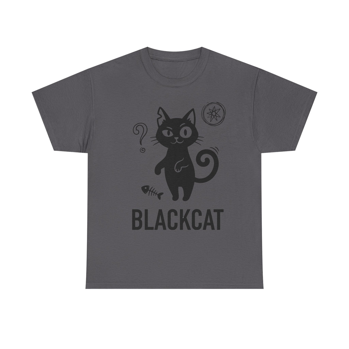 Black Cat Graphic Tee — Cute Cartoon Kitty T-Shirt