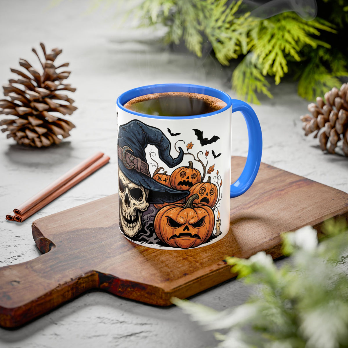 Halloween Skull & Jack-o'-Lantern Mug (11oz/15oz)