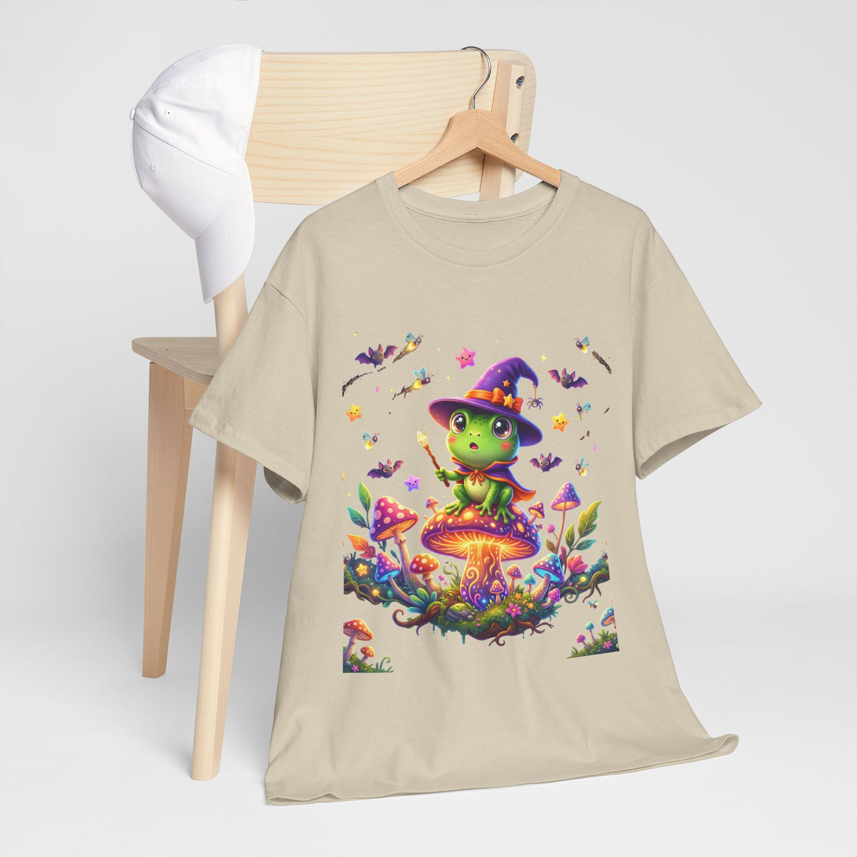 Cute Witch Frog T‑Shirt — Magical Mushroom Halloween Tee