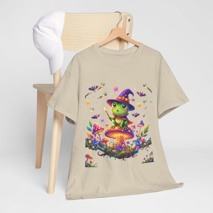 Cute Witch Frog T‑Shirt — Magical Mushroom Halloween Tee