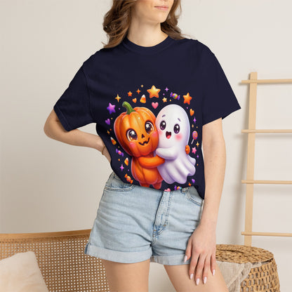 Halloween Pumpkin & Ghost T-Shirt — Cute Spooky Friends Graphic Tee