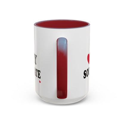 I Love My Soulmate Accent Coffee Mug