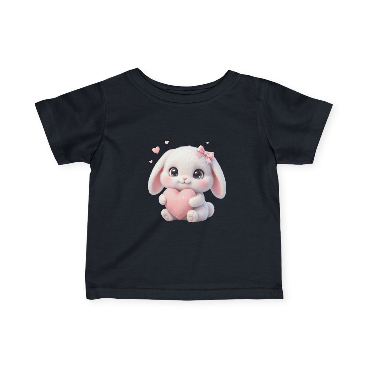 Infant Tee — Cute Bunny Holding Heart Baby Shirt (Easter, Newborn Gift)