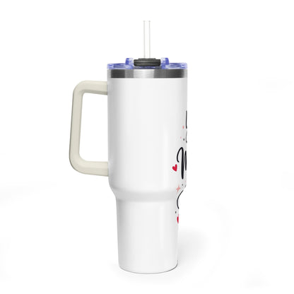 40oz Love-Themed Thermal Tumbler with Handle