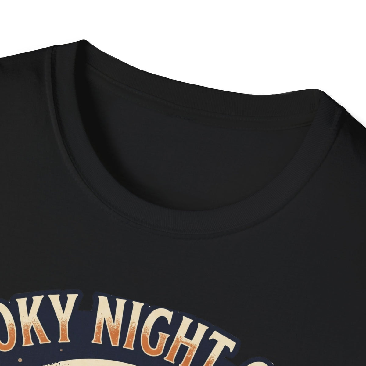 Spooky Night Crew T-Shirt — Vintage Halloween Moon & Skeleton Graphic