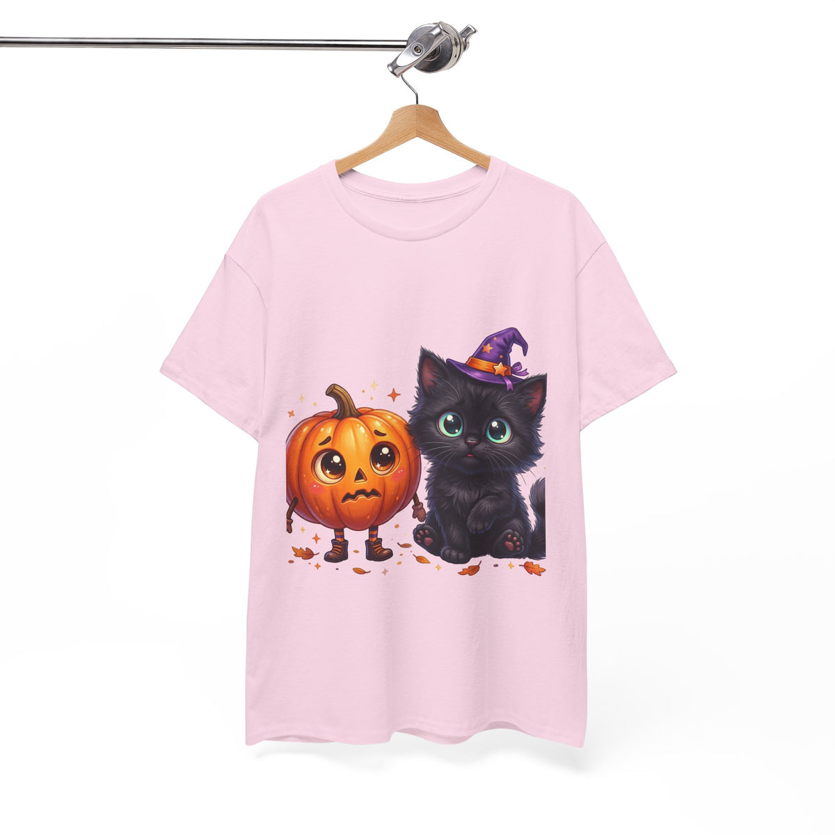 Halloween Black Kitten & Pumpkin T-Shirt