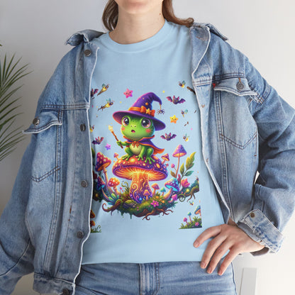 Cute Witch Frog T‑Shirt — Magical Mushroom Halloween Tee