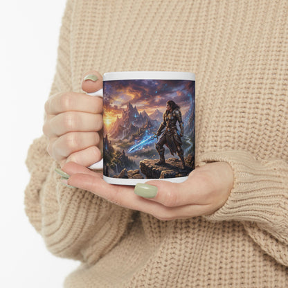 Fantasy Warrior Ceramic Mug – Epic Medieval Adventure Coffee Cup