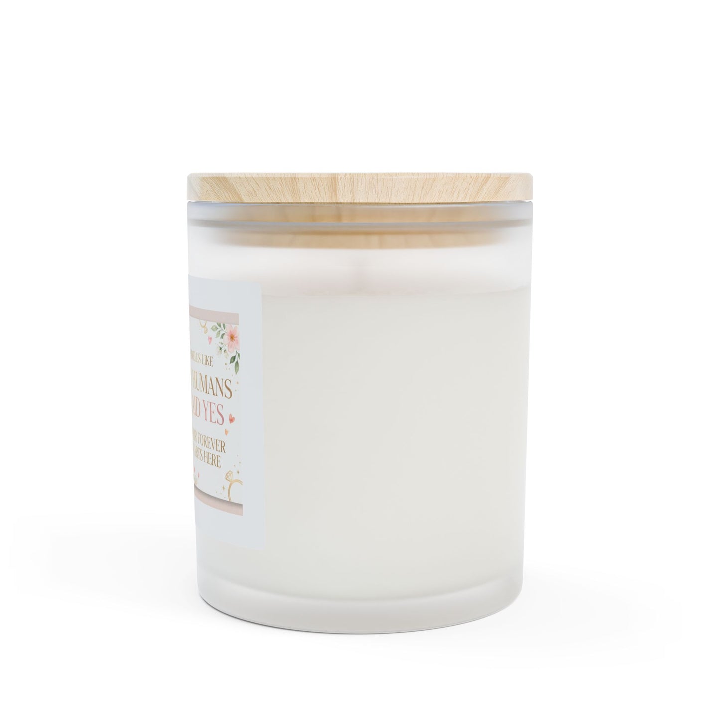 11oz Frosted Glass Candle – "My Humans Said Yes" Puppy Engagement Scented Candle