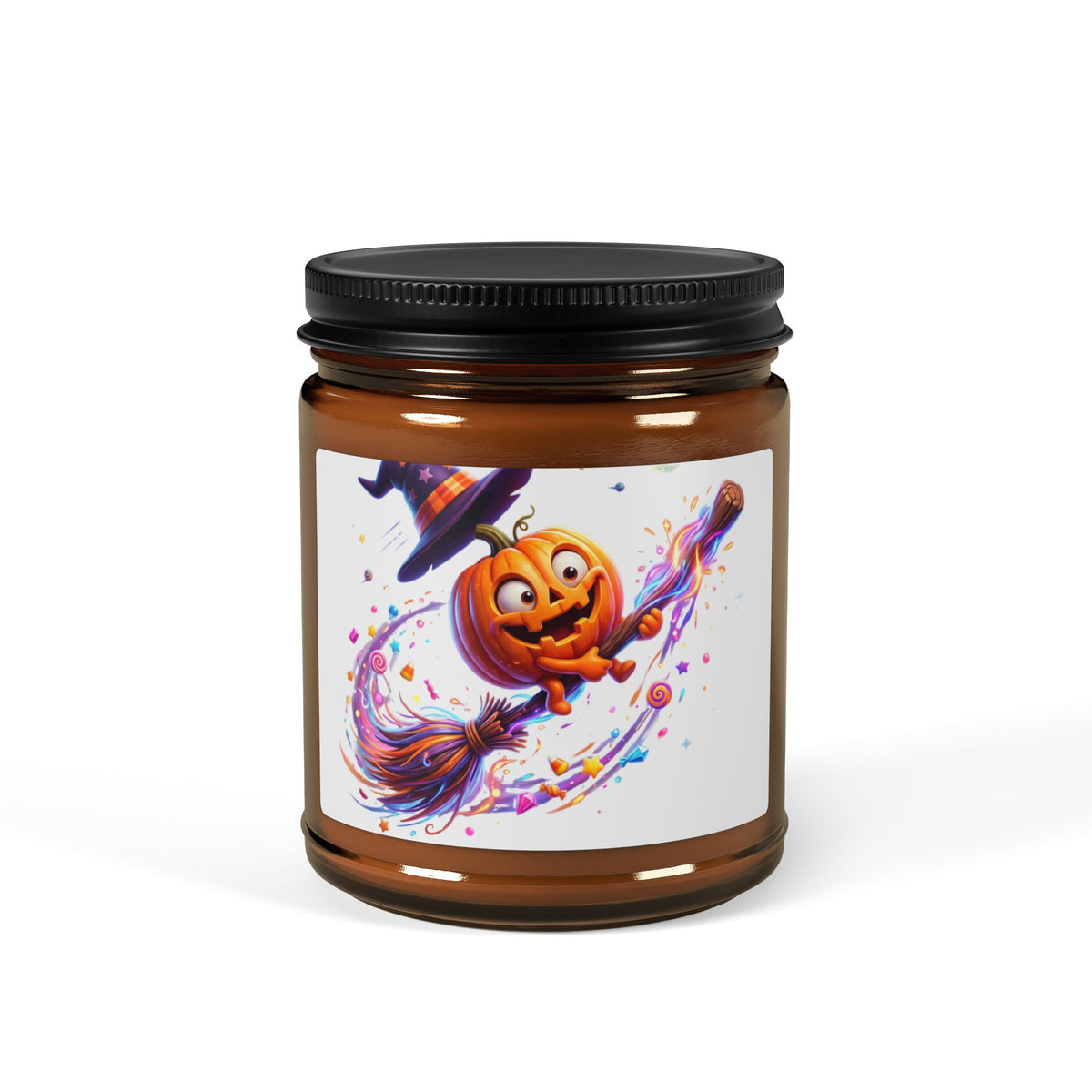 Halloween Pumpkin Magic Soy Candle — Amber Jar (Scented)