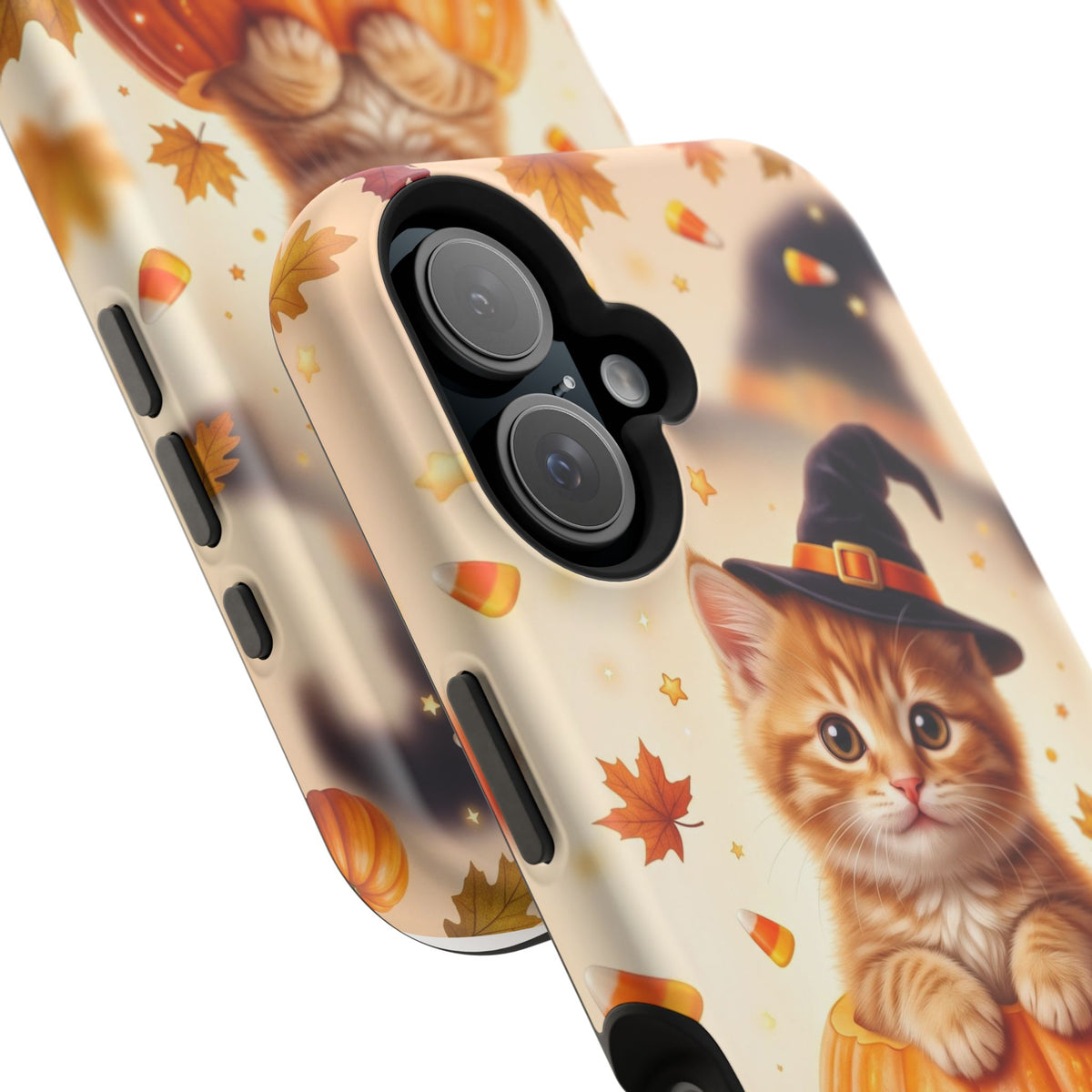 Halloween Kitten Pumpkin Phone Case — Magnetic Impact-Resistant