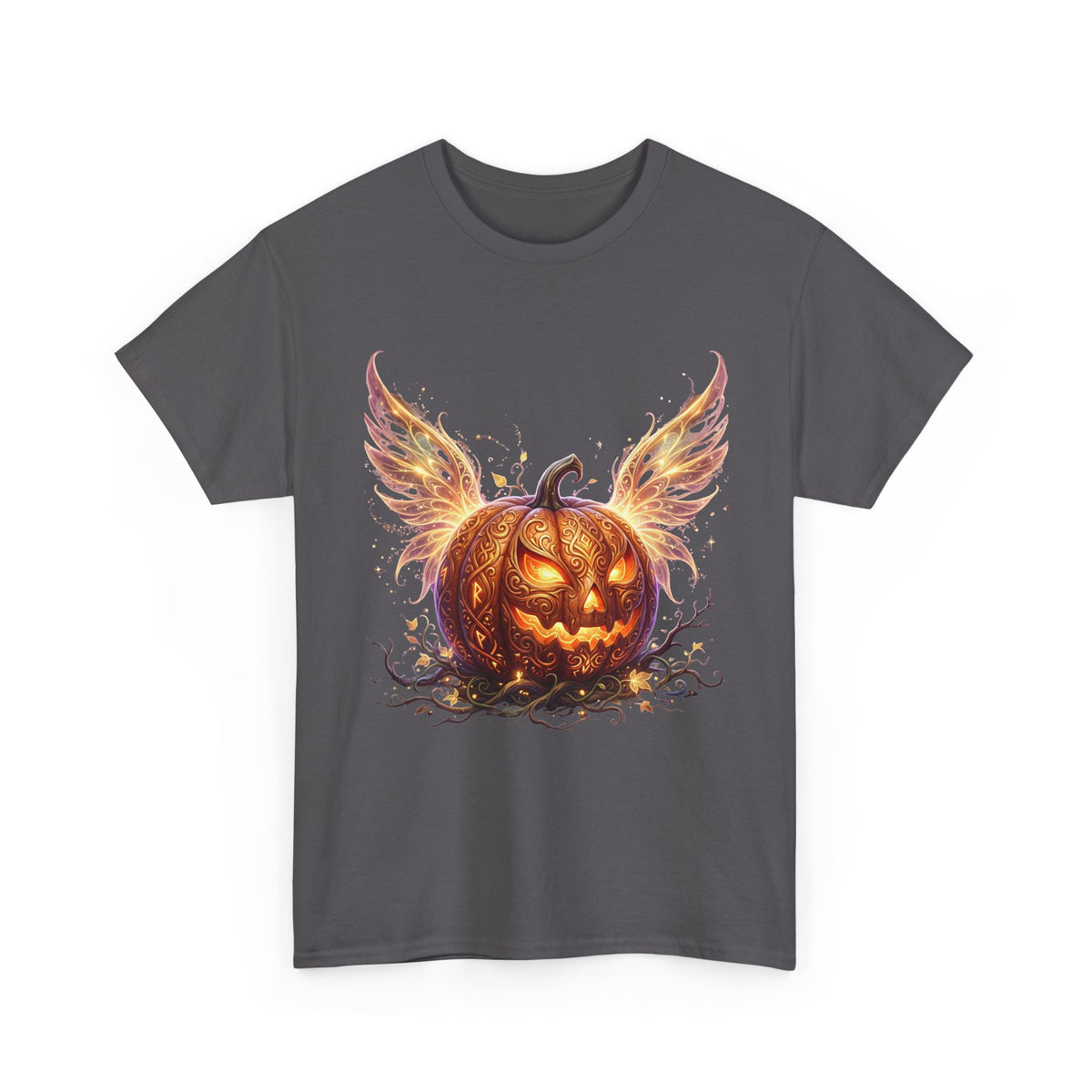 Halloween Pumpkin Tee — Winged Jack-O'-Lantern Graphic Shirt