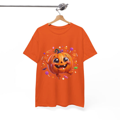Halloween Pumpkin T‑Shirt — Happy Jack-O'-Lantern Candy Graphic Tee