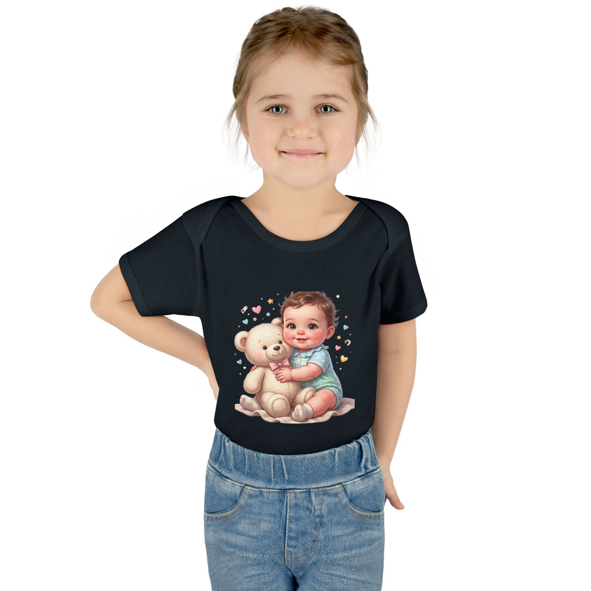 Cute Baby & Teddy Bodysuit – Infant Rib One-Piece