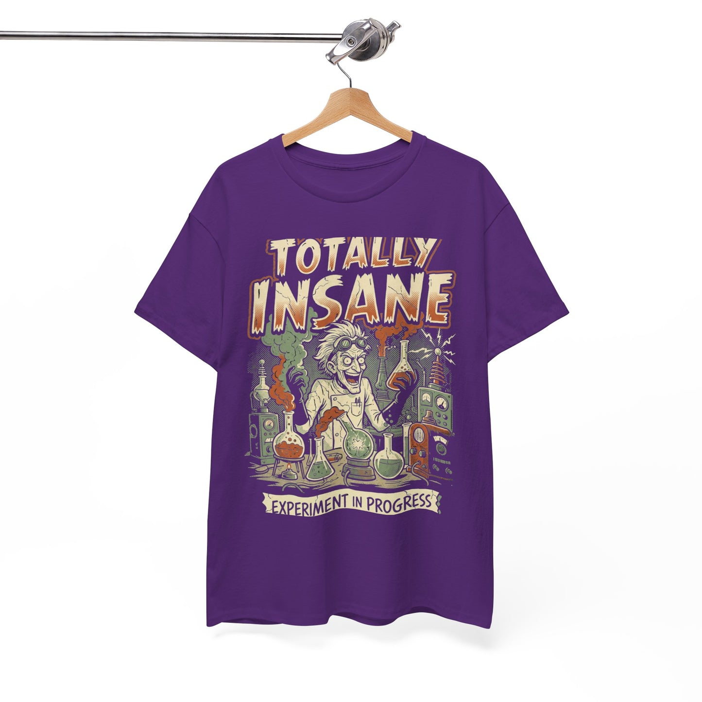 Totally Insane Graphic Tee — Retro Mad Scientist Horror Shirt