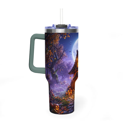 40oz Halloween Haunted Cottage Vacuum Tumbler