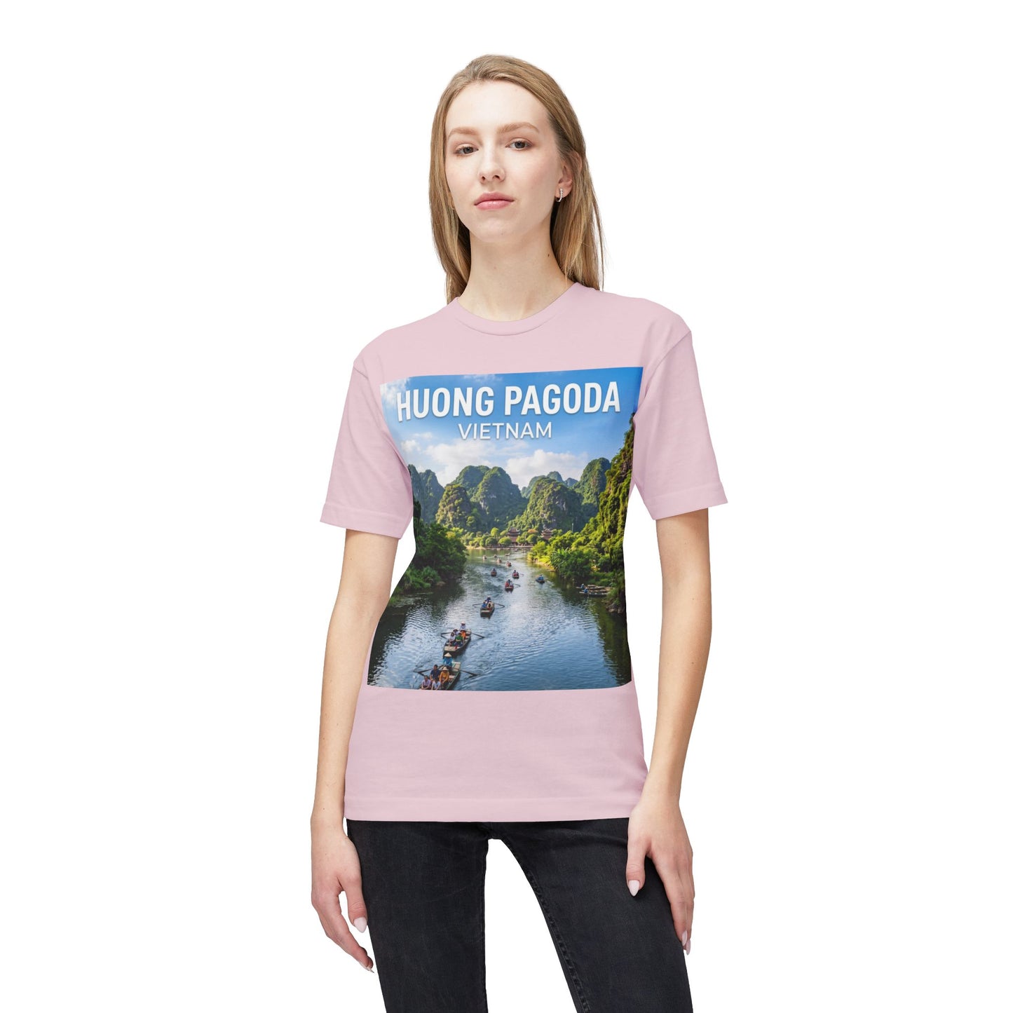 Huong Pagoda Vietnam T-Shirt — Scenic Ninh Binh River Travel Tee