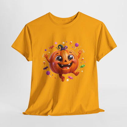 Halloween Pumpkin T‑Shirt — Happy Jack-O'-Lantern Candy Graphic Tee