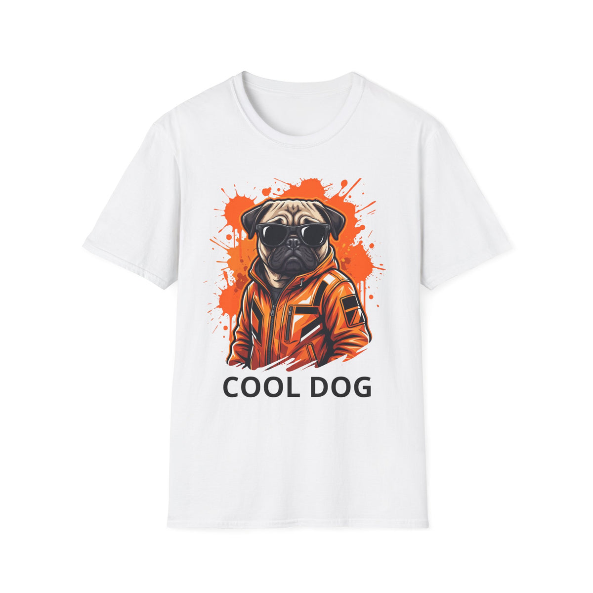 Cool Dog T-Shirt — Pug with Sunglasses Graphic Tee