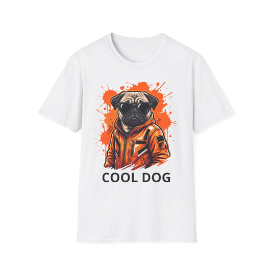 Cool Dog T-Shirt — Pug with Sunglasses Graphic Tee