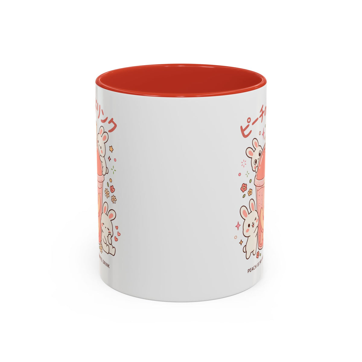 Peach Drink Bunny Mug — Cute Kawaii Coffee Tea Cup (11/15oz)