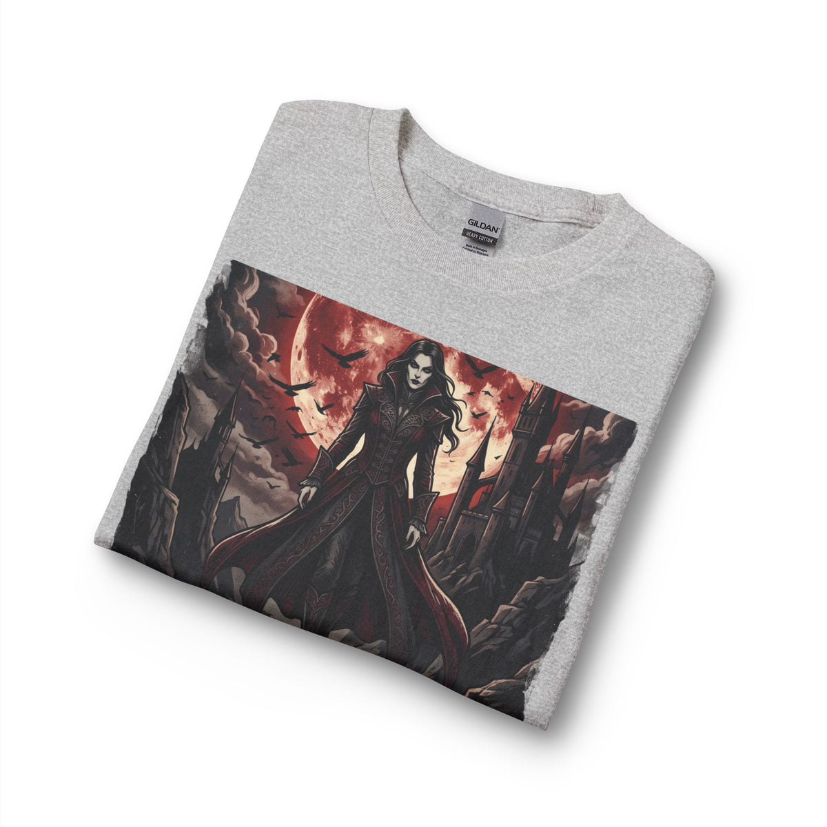 Blood Moon Long Sleeve Shirt — Gothic Vampire Graphic Tee
