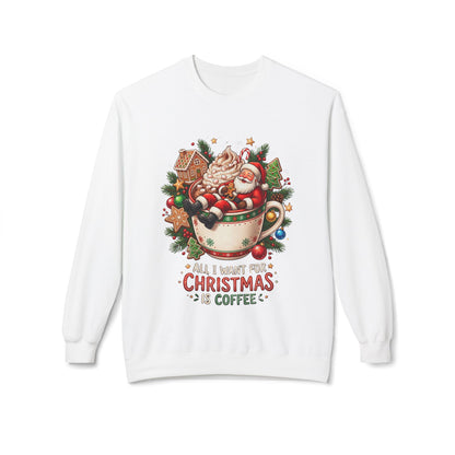 Christmas Coffee Sweatshirt — Santa in Cup Holiday Crewneck