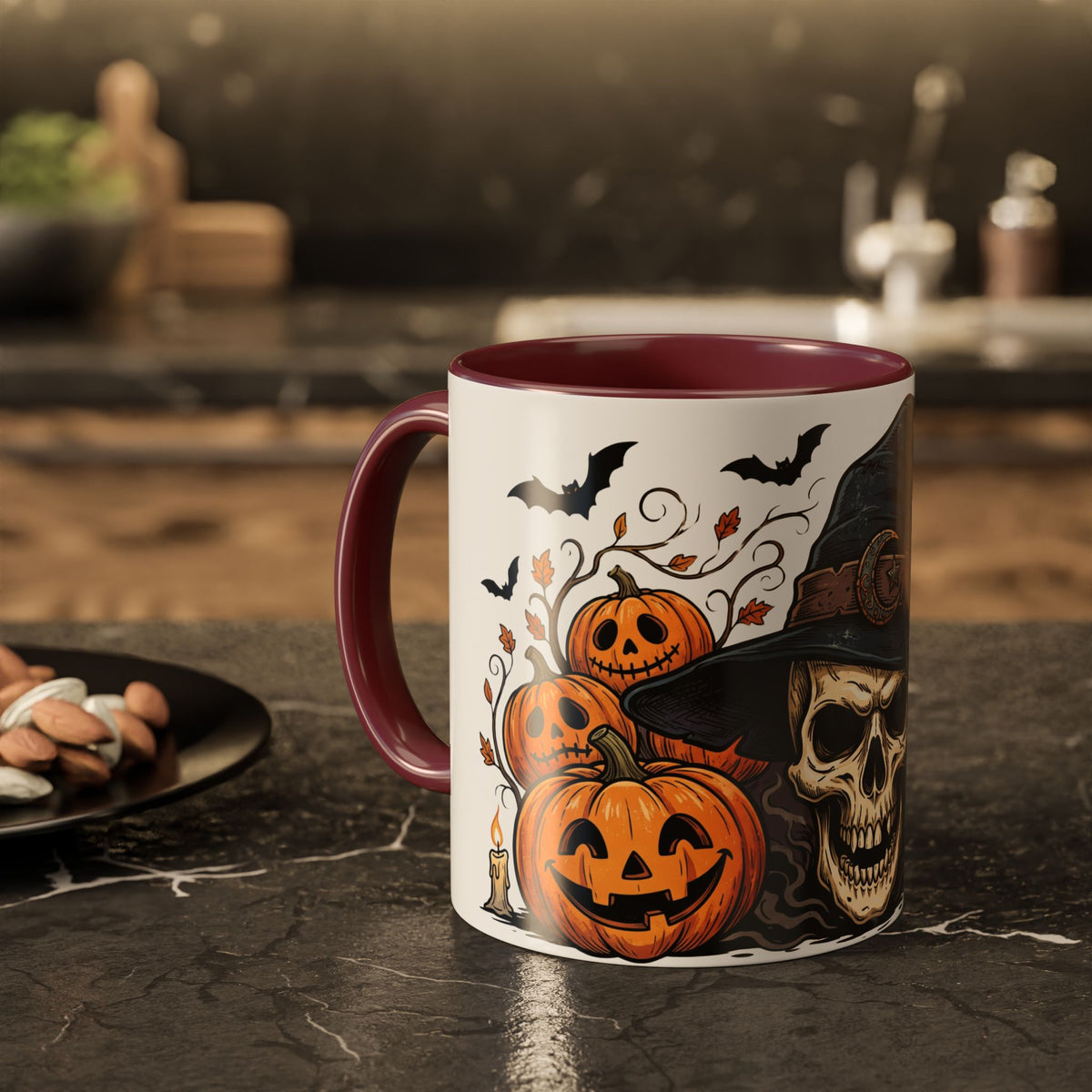 Halloween Skull & Jack-o'-Lantern Mug (11oz/15oz)