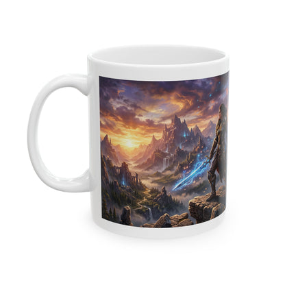 Fantasy Warrior Ceramic Mug – Epic Medieval Adventure Coffee Cup