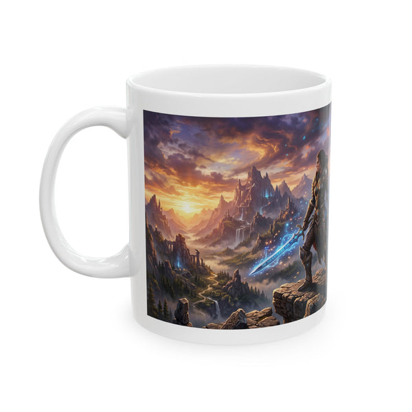 Fantasy Warrior Ceramic Mug – Epic Medieval Adventure Coffee Cup