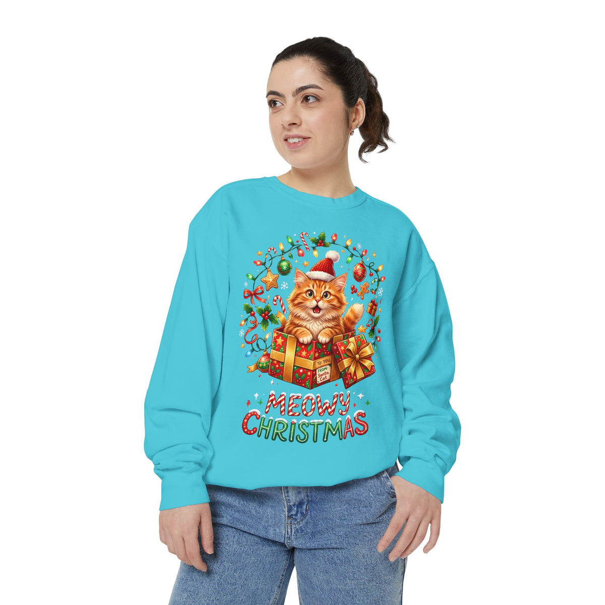Meowy Christmas Cat Sweatshirt