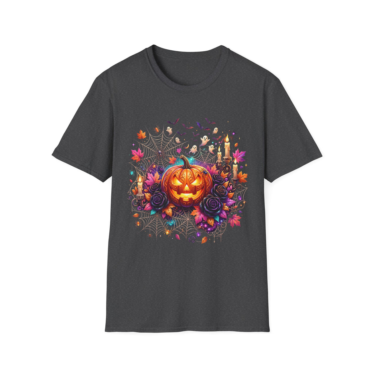 Jack-o'-Lantern Floral Halloween T-Shirt