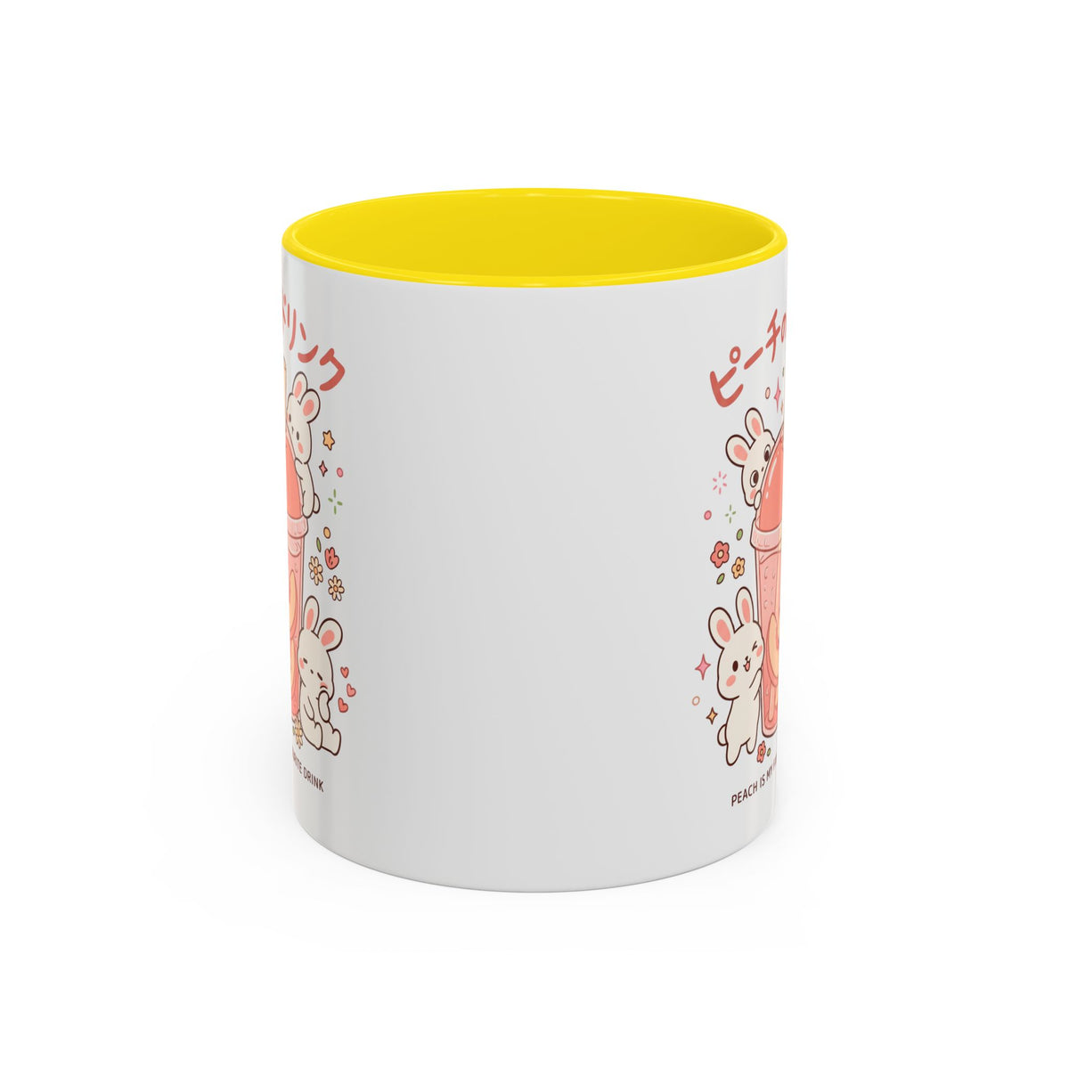 Peach Drink Bunny Mug — Cute Kawaii Coffee Tea Cup (11/15oz)